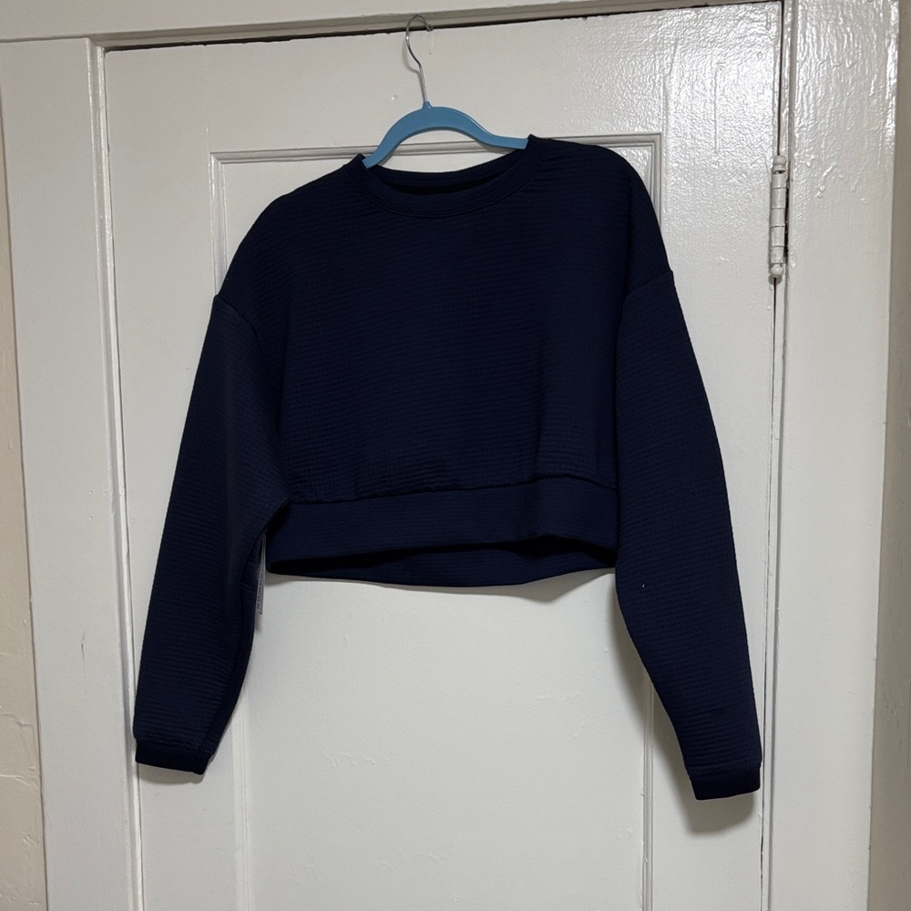 Nike Dark Blue Women's Cropped Sweatshirt